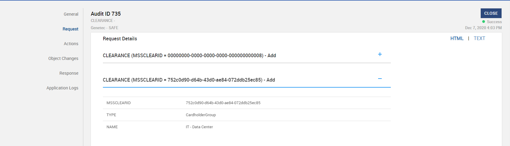 Master Data Import for Access Area